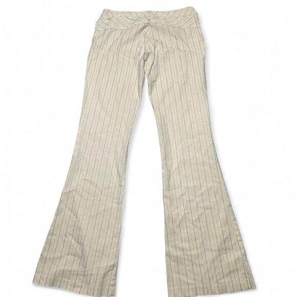 LVL X Vintage Pin Dotted Striped White Low Rise Flared Pants Size Medium - Picture 2 of 6